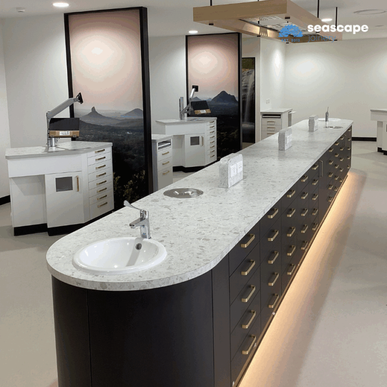 Dental consultation area with mural artworks