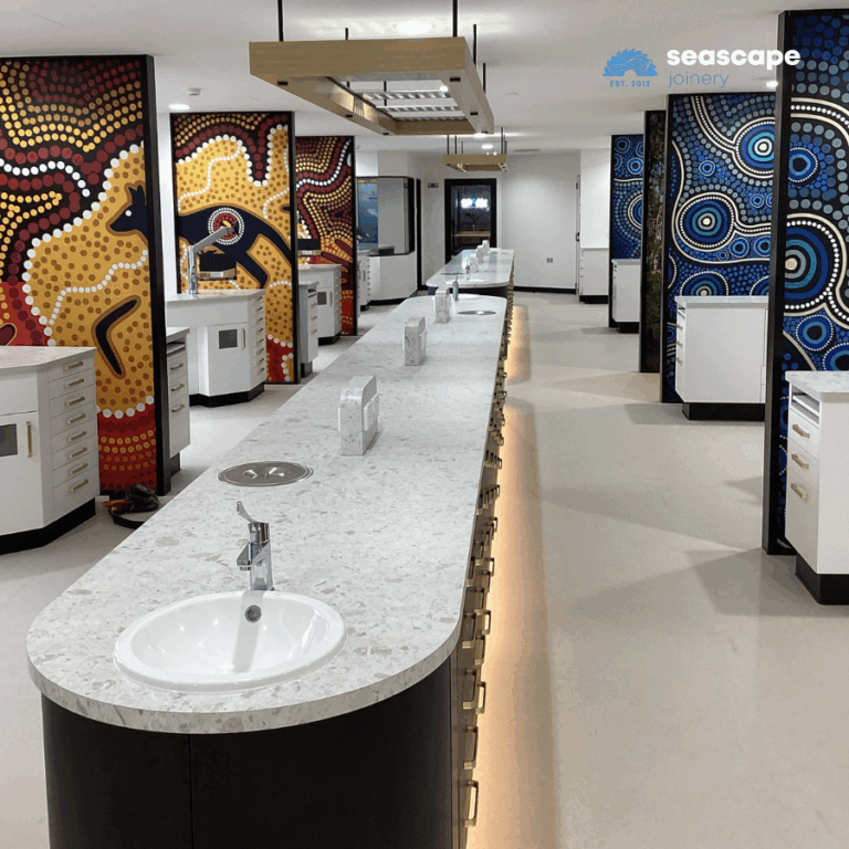 Dental consultation area with Aboriginal artworks