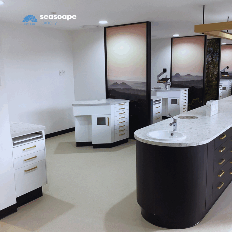 Dental consultation area with mural artworks