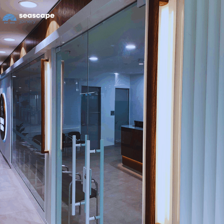 Shopfront with integrated lighting